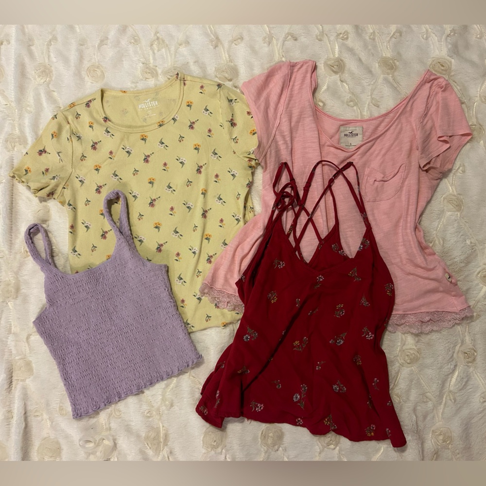 Hollister Y2K! Floral, Lace and Solid Tops, FITTED FLOWS CURVY BEAUTIFUL! STEAL!